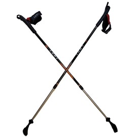 LEKI Nordic Walking Spin Black/Orange Trekking Pole 100cm-135cm