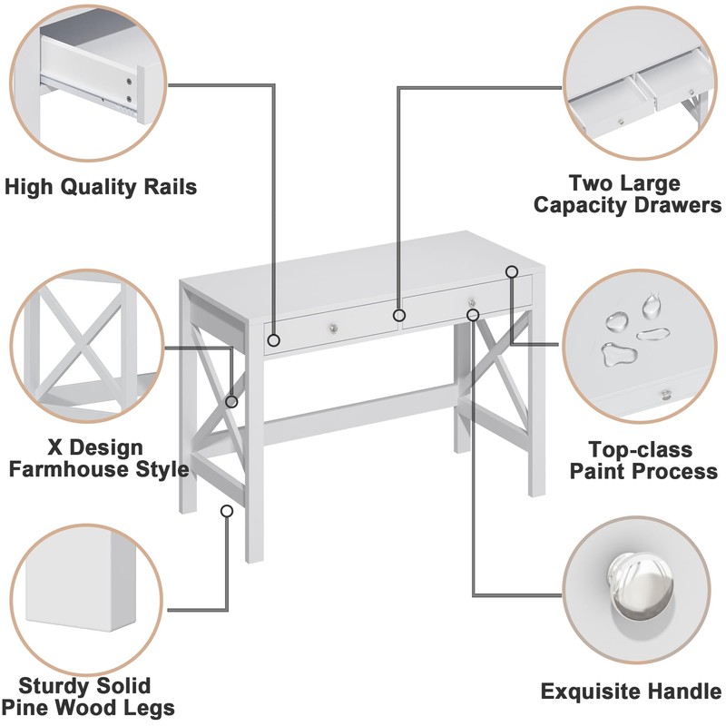 ChooChoo Computer Desk Study for Home Office, Modern Simple 40