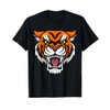 Tiger Face Angry Animal Cartoon Character T-Shirt