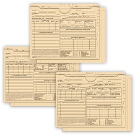 Buff Pre-Printed Body Shop Jackets for Automotive Dealerships - Ultra Heavy Duty 150# Stock (11 Pt.) Material - 11.75" × 9.5" Size - Black Ink Printing on Both Sides - Pack of 300