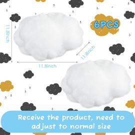Jetec Artificial Cloud Props Imitation 3D Cloud Shape Hanging Decorations Room DIY Decorative Hanging Ornament for Wedding Party Stage Show Decor(6 Pieces,Large Size)