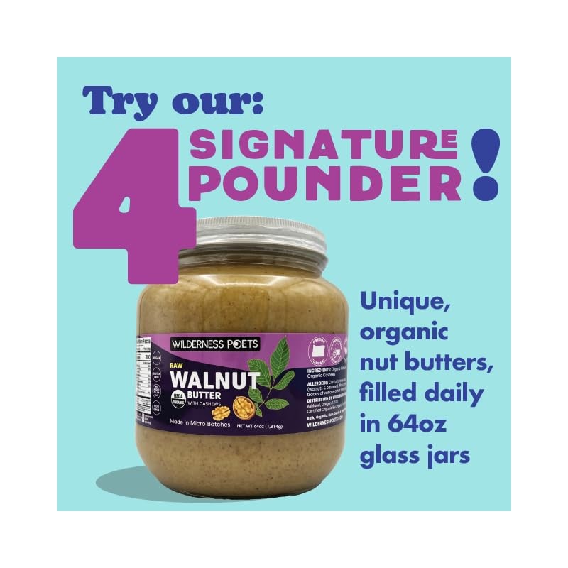 Wilderness Poets, Walnut Butter with Cashews - Organic & Raw
