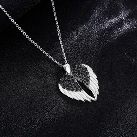 DAYLINLOVE Angel Wings Necklace 925 Sterling Silver Angle Wing Pendant Jewellery Gifts For Women Mother