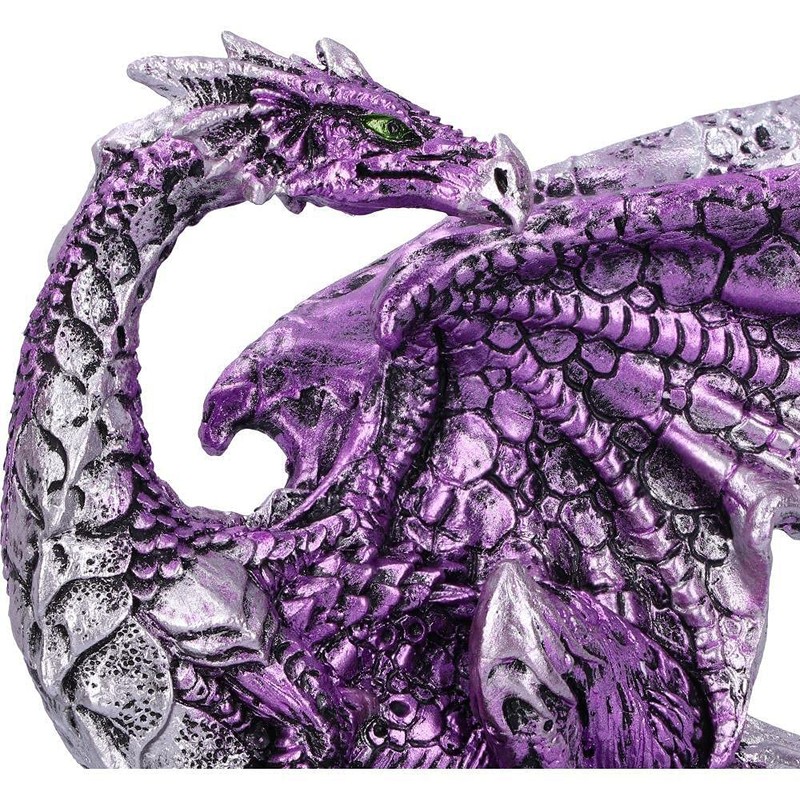 Nemesis Now Hatchling Protection Dragon and Dragonling Parent Figurine Purple