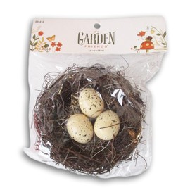 Easter Crafts Brown Natural Bird's Nest with White Eggs