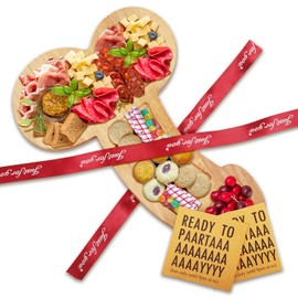 XILAZAB Aperitif Board, Extra Large Cheese Board Charcuterie Boards Novelty Solid Wood Party Plates Funny Cheese Platter for Housewarming Bachelorette Engagement Party (Cherry Wood Color 13)