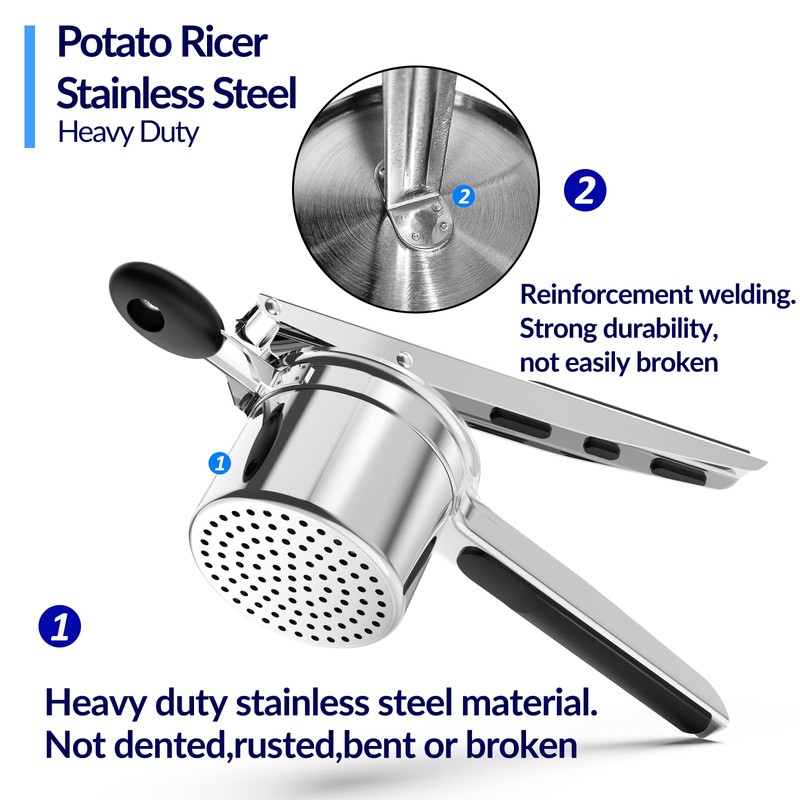 Potato Ricer,Ricer For Mashed Potatoes,15.2oz Heavy Duty Potato Ricer Stainless