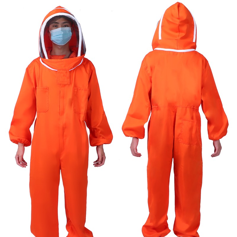 Orange Beekeeper One Piece Bee Suit Beekeeping Protective Clothes Beekeeping