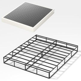 UNITED FLAMES 9 Inch Box Spring Full, Low Profile Mattress Foundation, 3000lbs Max Weight Capacity, Non-Slip/No Noise/Easy Assembly/Easy Clean Cover (Full)