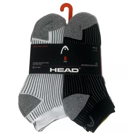HEAD MEN'S ANKLE SOCKS 8 PAIRS SIZE 7-12