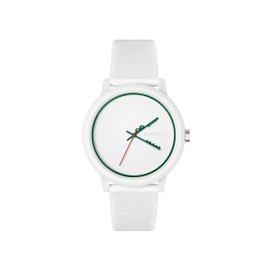 Lacoste L.12.12 Men's White Tr90 With White Silicone Strap, Ghost White (Model: 2011308)