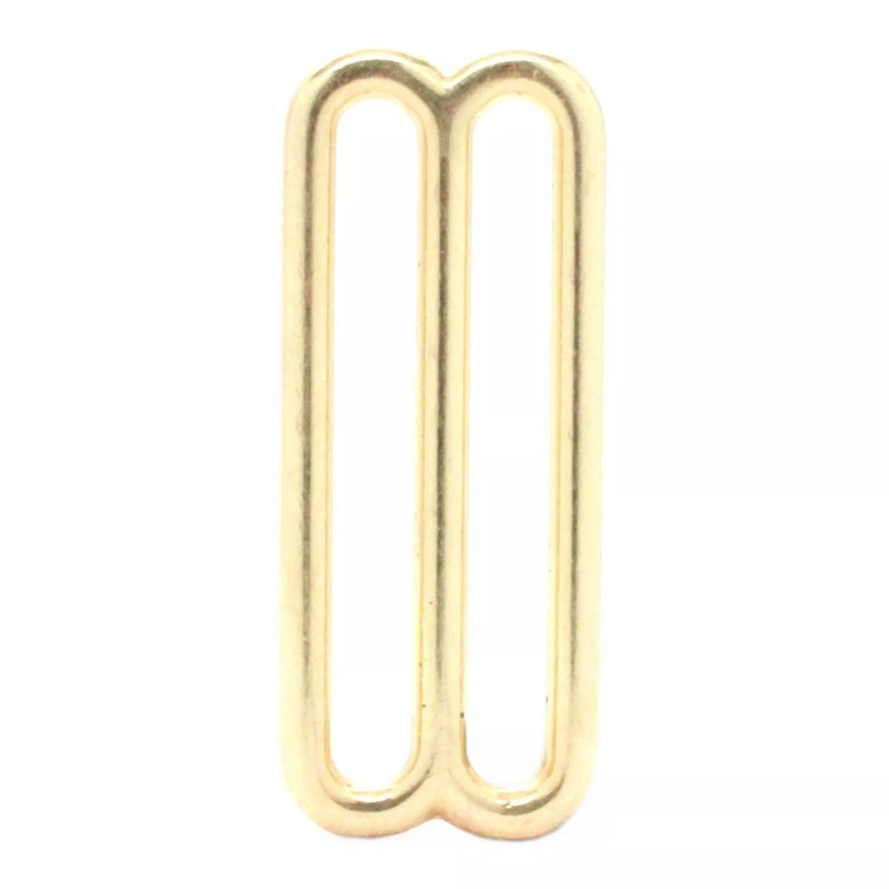 Stecksstore Double Loop Strap Metal Adjuster 1.75 Inch Brass Plate