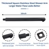 Rain Shower Head Black with Extension Arm 16 Inch Square
