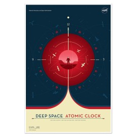 SET of THREE (3) NASA Deep Space Atomic Clock Outer Space Poster Prints 16x24