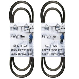 584216102(1/2" X 38 1/4") 501818201(1/2" X 35 1/4") Auger Drive Belt Replacement for Husq-Varna ST224 227P Snowblowers (1 Set)