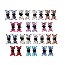 30PCS Multicolored Mini Claw Hair Clips Crystal Rhinestone Barrette Hair Claw Clip Hair Bangs Pin Hair Accessories