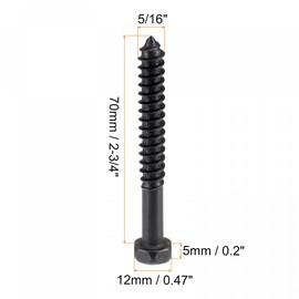 sourcing map Hex Lag Screws 5/16" x 2-3/4" Carbon Steel Phillips Head Half Thread Self-Tapping Bolts for Deck Building or Joining Lumber 10pcs