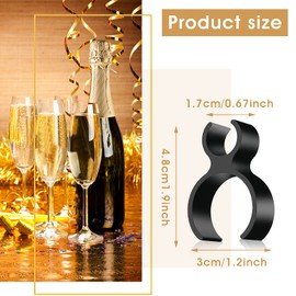 Aster 25 Pieces Champagne Bottle Clips, Champagne Sparkler Bottle Holder Clips Wine Bottle Safety Clips for Wedding Birthday Party Supplies