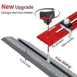 Stair Tread Template Tool, Upgraded 12 Inch Stair Gauge can Adjust to Any Angle, Aluminum Alloy Stair Measuring Tool with Rmoveable Edge Lock Bars, Measure Stair Treads of Any Length