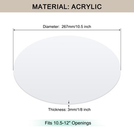 Awclub Lampshade Diffuser, 10.5" Diameter Round Diffuser Lamp Shade for Drum Style Lampshades Pendants Softening Light, DIY Light Fits 11-13" Openings, Frosted White Acrylic