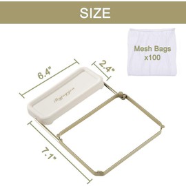 Kitchen Sink Hanging Strainer with 100 Sink Strainer Net Bag, Stainless Steel Corner Sink Basket Holder Mesh Sink Strainers for Kitchen Sink Food Catcher, Sink Trash Catcher for Garbage Leftovers