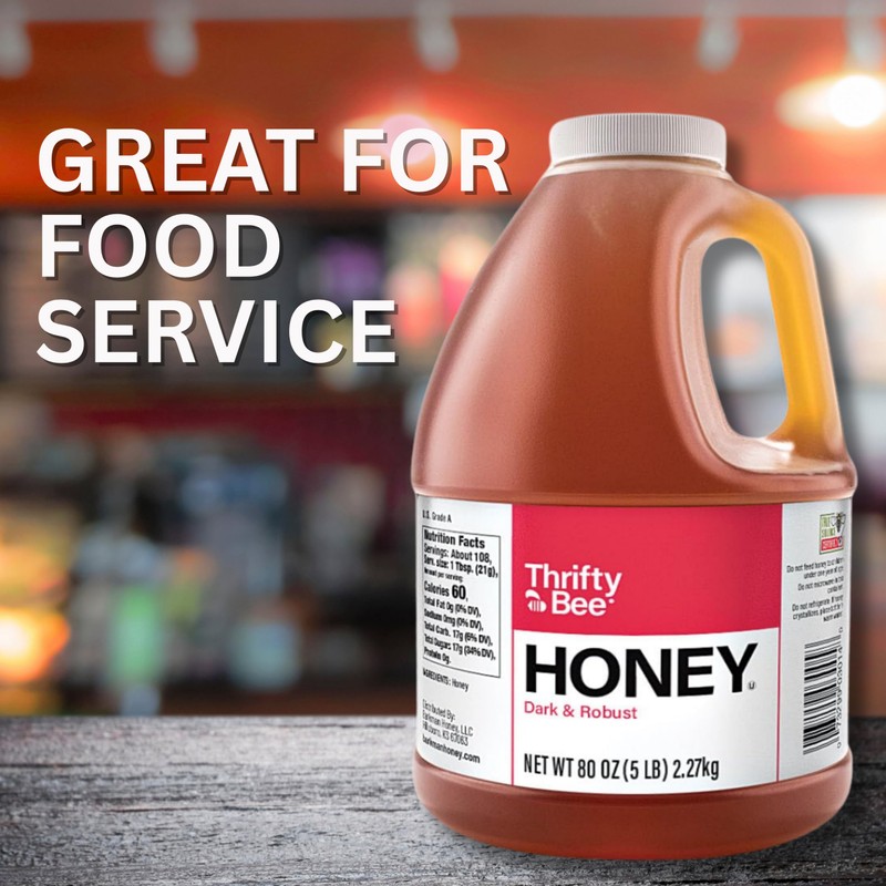 Thrifty Bee Honey, 80 Ounce (5 LB) Large Bulk Honey