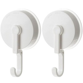 JEWYOCO Super Strong ABS Suction Cup Hooks, No Damage to Walls, Suction Cups, Clear, Load Capacity, 11.0 lbs (5 kg), No Screws Required, Repeatedly, Easy Removal, White