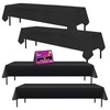 4pk Long Black Table Cloth Party | 274 x 137cm