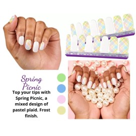 Color Street Nail Polish Strips~ Retired~Spring Picnic~Pastel Plaid Design