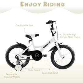 Folarsi Kids Bike 14 16 18 Inch Bicycle for 3-9 Years Boys Girls Bike，Children's Bicycle with Bell Training Wheels, Multiple Colors