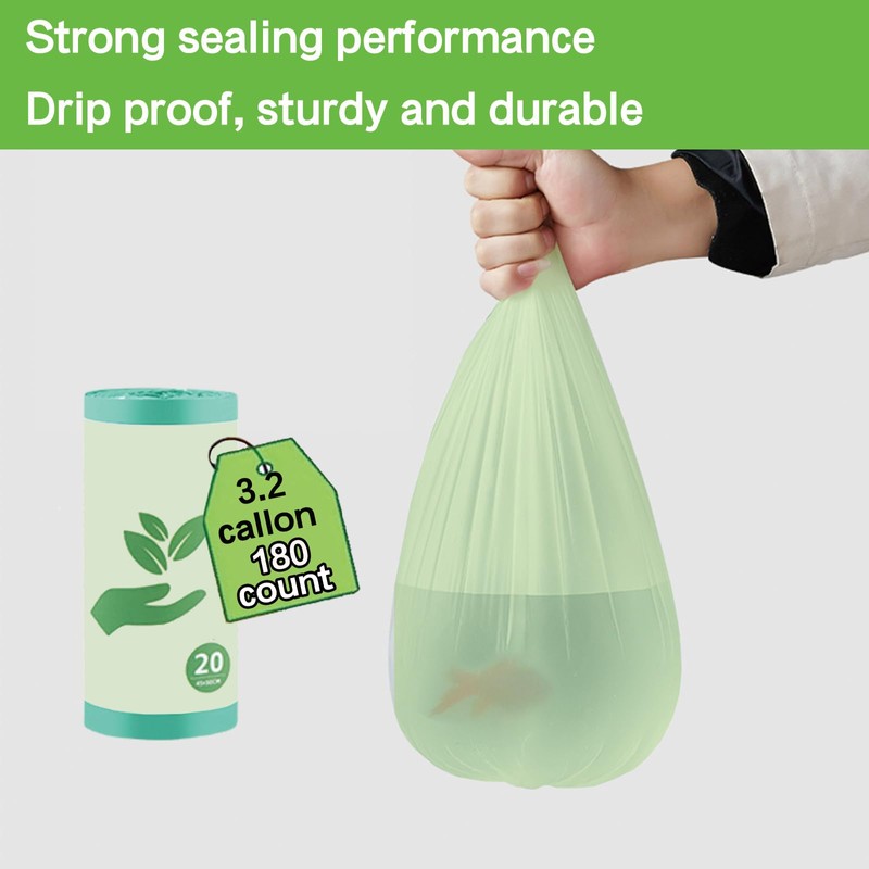 180 Count Compostable Liner Bags 3.2 Gallon Compostable Waste Bags