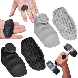2 Pares Puños de Entrenamiento Antideslizantes, Guantes para Gym Mujer y Hombre, Empuñaduras Ergonómicas para Levantamiento de Pesas, Entrenamiento, Hogar y Gimnasio (Negro y Gris)