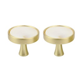 Natural Goods Berlin Furniture Handles, Pearl Gold Brushed Design Furniture Knobs, Metal Furniture Knob, Round Door Handle for Cabinets, Chest of Drawers, Sideboard, Kitchen Front Drawer Handle, Wall