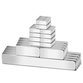 rhinocats 62Pcs Neodymium Bar Magnets，3 Different Size Powerful Permanent Rare Earth Magnet ，Small Strong Magnet for Crafts Office DIY Tool Storage