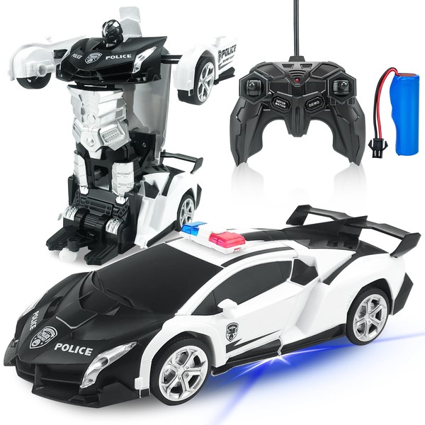 Tcvents Radio Controlled Car, Transformation Robot, Car Toy, Stunt Car,