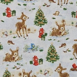Henry Glass & Co. Christmas Fabric Santas Friends Deer HENRY GLASS Quilters Cotton HALF  YARD BTHY