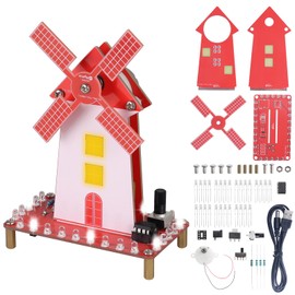 DIY Windmill Solder Practice Kit for Beginners, Soldering Practice Kit with LED Flashing Light & Adjustable Rotation Speed for Students Soldering Training, School STEM Education Project