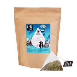 Rain City Tea Perfect Mint - Free Pyramid Organic Herbal and Fruit Tea Bags - 50 Compostable Whole Leaf Chai Tea - USDA Certified |Cellulose Inner Packaging|