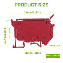 EPLZON UK5-HESI UK5RDLED DC 24V with LED Indication DIN Rail Fuse Holder Terminal Block Screw clamp Universal mounting feet (Pack of 6pcs,Red)