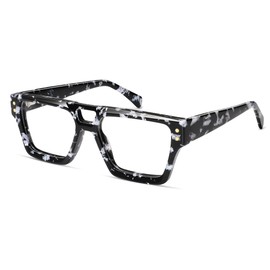 AMOMOMA Retro Square Aviator Reading Glasses for Women,Men,Blue Light Blocking Computer Readers AM6136 C2 2.0 Black Tortoise