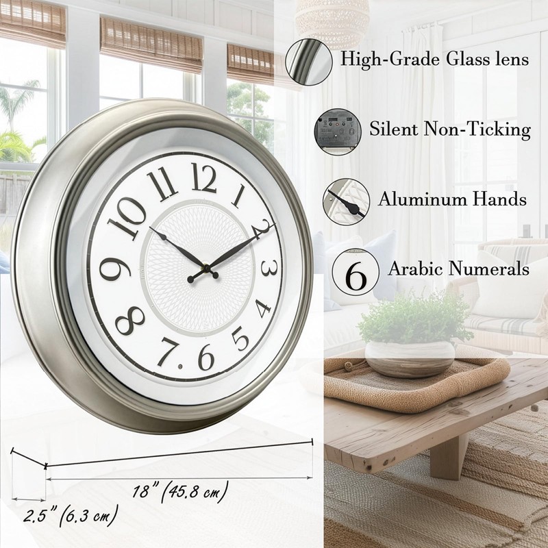FOUNTAIN DESIGNS 18" Large Galaxy Luminous Atomic Clock with Night