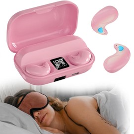 Xmenha Bluetooth Headphones for Side Sleepers Wireless Bluetooth 5.3 Noise Cancelling HiFi Stereo with Microphone Nude