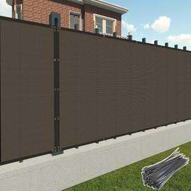 Patio Paradise 4' x 26' Brown Privacy Fence Screen Heavy Duty Fence Cover with Grommets, Mesh Shade Fencing Chain Link Temporary Fence Panels for Outdoor Balcony Deck Patio Backyard