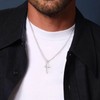 18K-Gold-Plated Cross Necklace for Men, 925 Sterling Silver Mens Cross