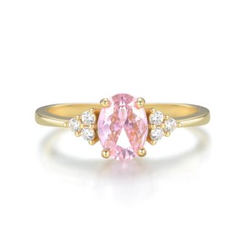 Ladies 9 Carat Gold & 925 Sterling Silver Pink and White Sapphire Ring Sizes K to U (N)
