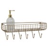 Abbott Collection Wall Basket Shelf with 6 Hooks - Metal,