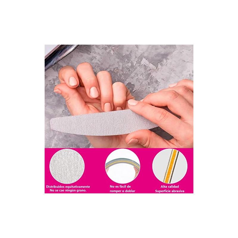 Limas de Bloque de Uñas Lavables, 6 Piezas Doble Cara