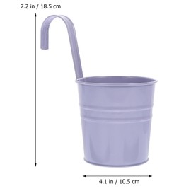 Hanging Metal Flower Pots: 6 Hanging Flower Pots Balcony Hanging Pots Flower Pots Garden Pots with Removable Hook for Balcony Garden Wall