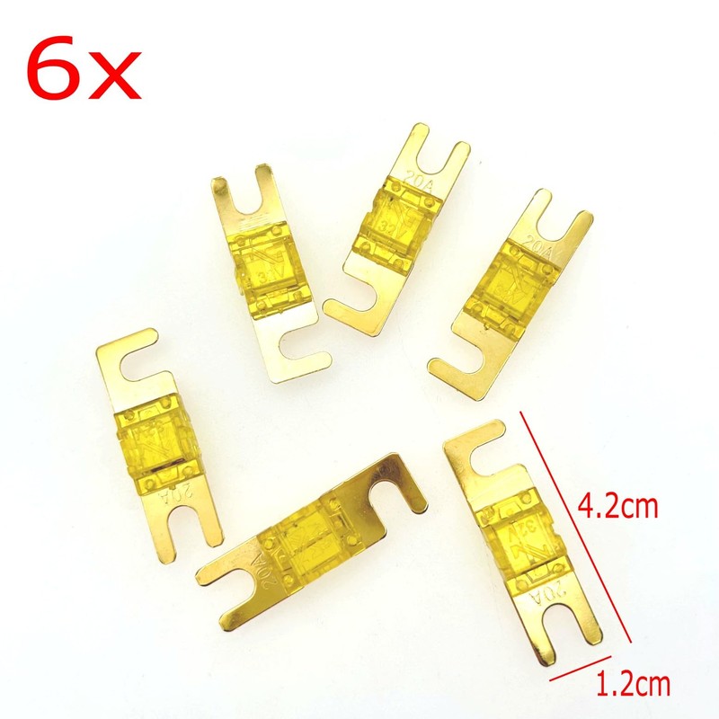JZK Pack of 6 20A Mini ANL Fuses for Automotive