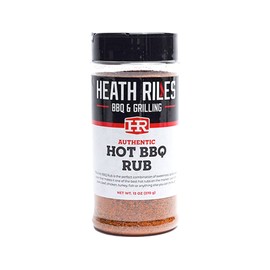 Heath Riles BBQ Rub, Hot BBQ Rub Seasoning, Champion Pitmaster Recipe, Shaker Spice Mix, 13 oz.